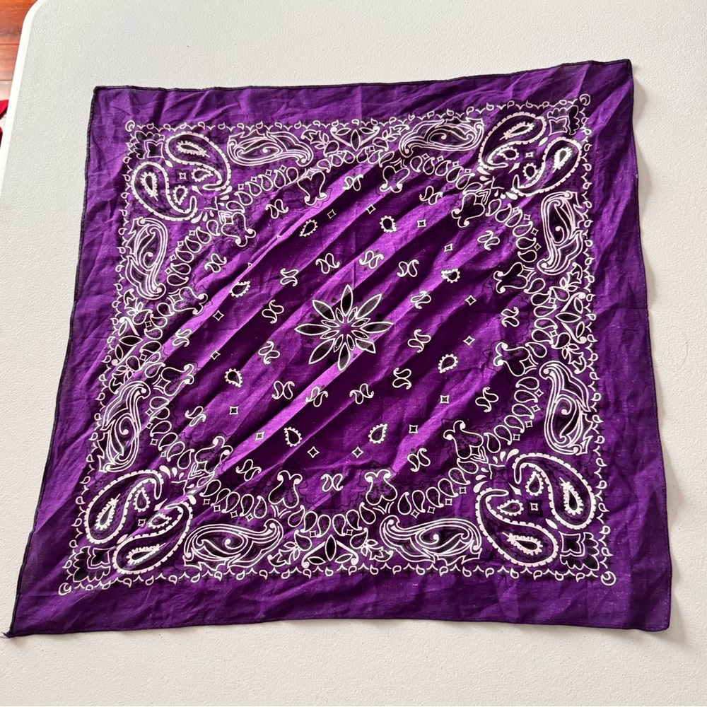 Vibrant Purple Paisley Bandana Scarf